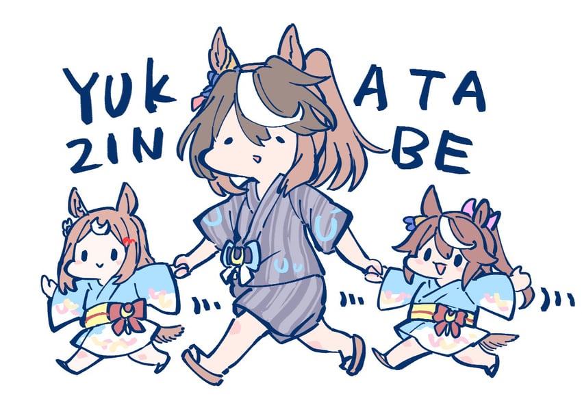 tokai teio, symboli rudolf, and tsurumaru tsuyoshi (umamusume) drawn by takatsuki_nato