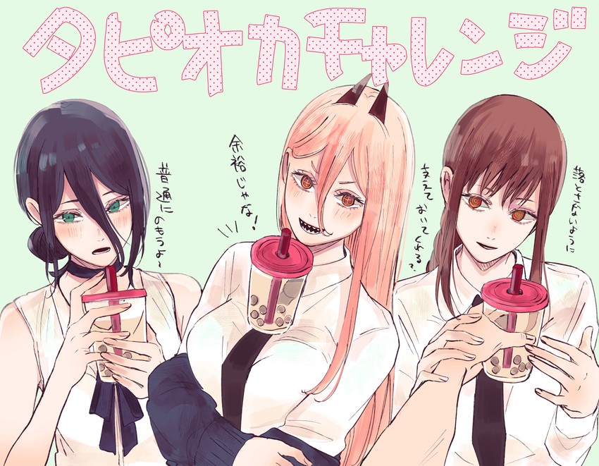 makima, power, and reze (chainsaw man) drawn by kotochi_re