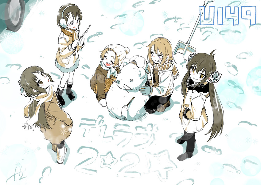tachibana arisu, sasaki chie, yuuki haru, matoba risa, and ryuzaki kaoru (idolmaster and 2 more) drawn by kyouno
