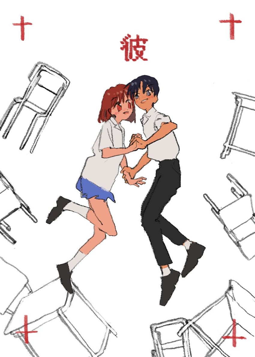 miyazawa yukino and arima souichirou (kareshi kanojo no jijou) drawn by funao_oekaki