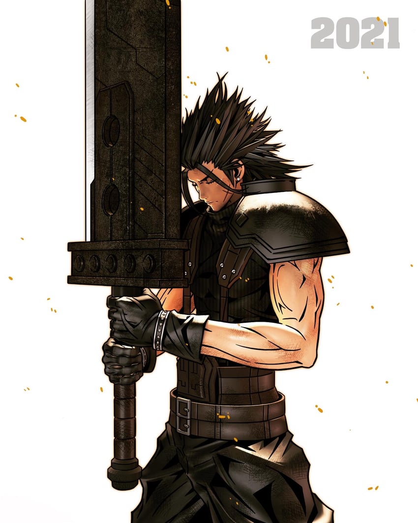 zack fair (final fantasy and 2 more) drawn by ldawb