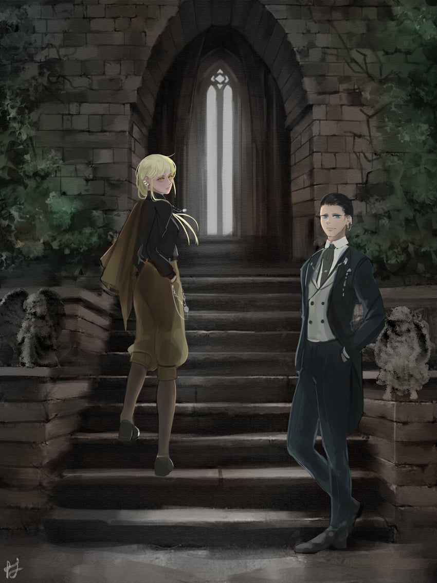 guideau and ashaf (majo to yajuu) drawn by p_jihwa