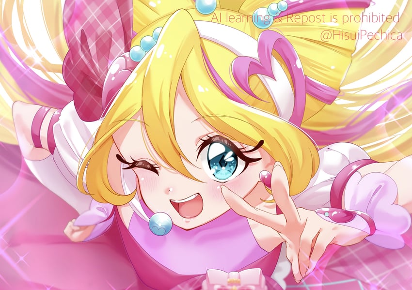 sakura uta and cure idol (precure and 1 more) drawn by hisuipechika