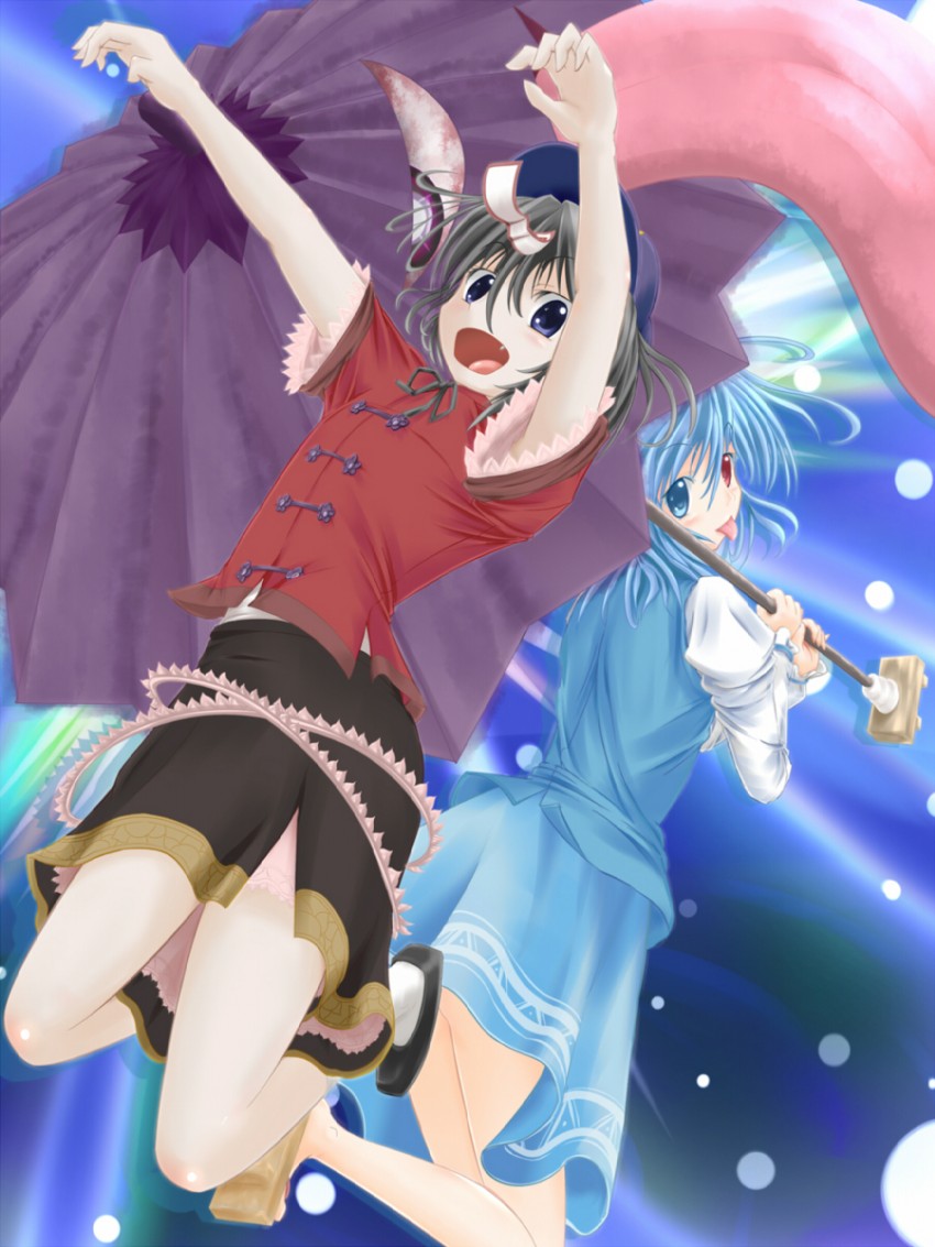 tatara kogasa and miyako yoshika (touhou) drawn by takashi_(harukasaigusa)