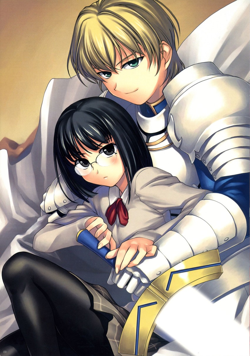 arthur pendragon, sajou ayaka, and saver (fate and 2 more) drawn by tanaka_shoutarou