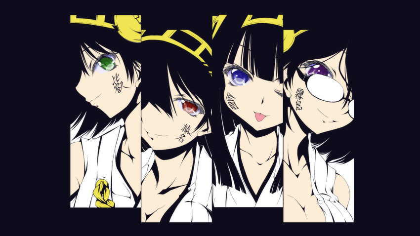 kongou, haruna, hiei, and kirishima (kantai collection) drawn by yamanashi_kaname
