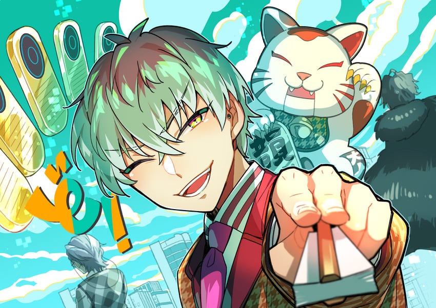 nurude sasara, amayado rei, and tsutsujimori rosho (hypnosis mic) drawn by dog_bow_wow