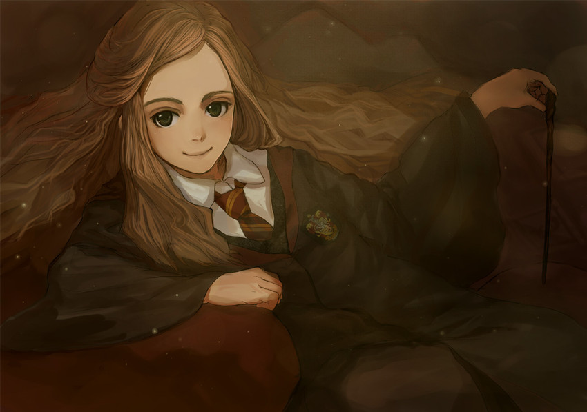 hermione granger (wizarding world and 1 more) drawn by shirabi