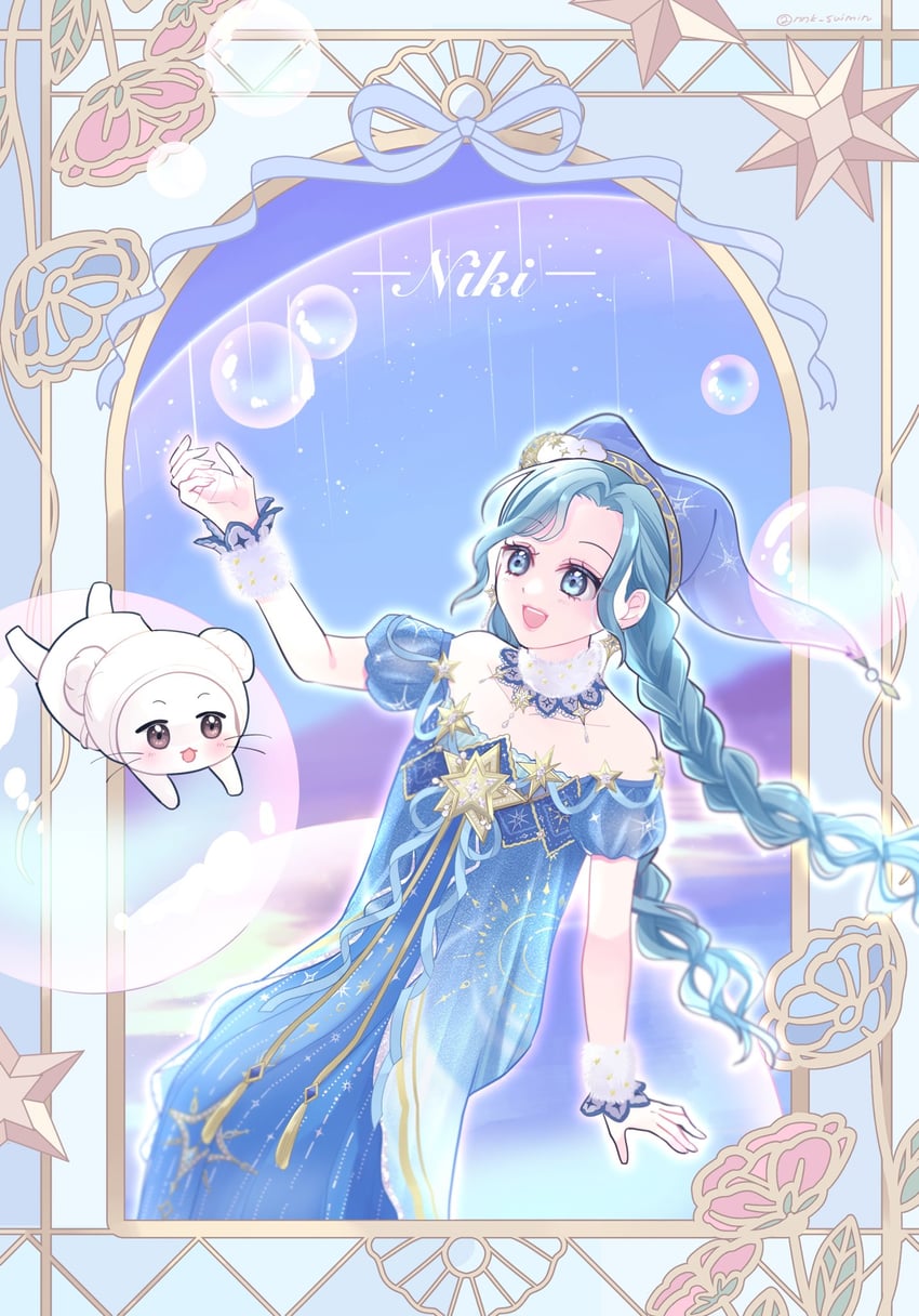 nikki, momo, and celestial whispers (nikki and 1 more) drawn by neneko_(nnk_suimin)