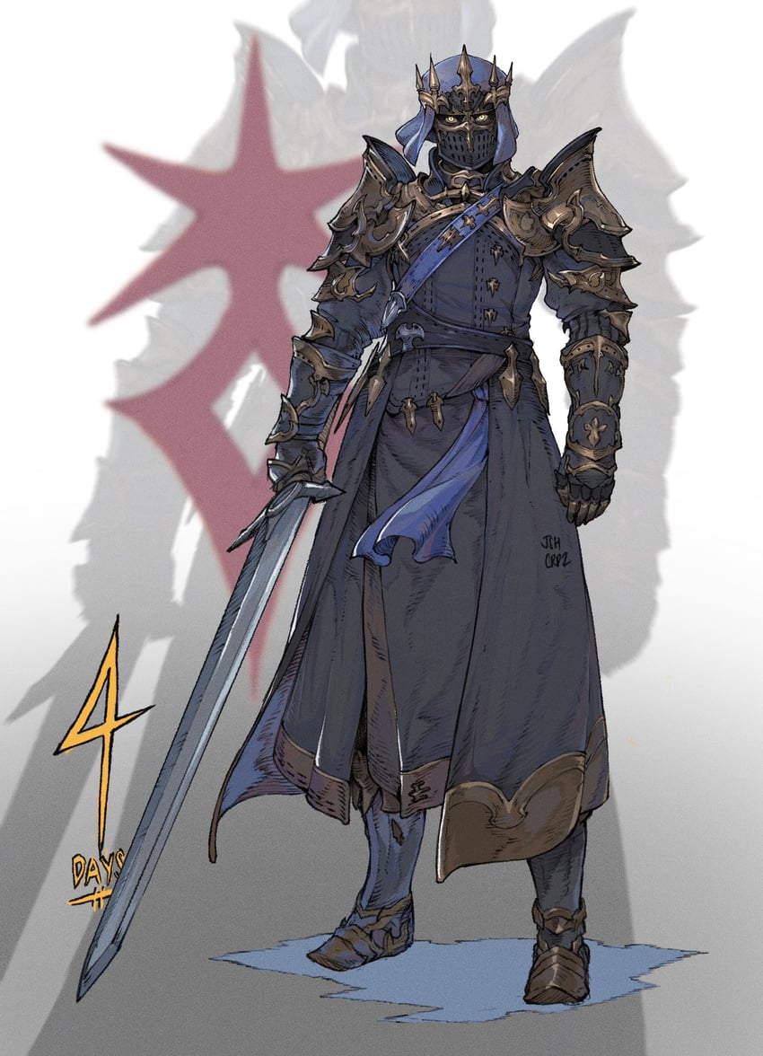 dark knight and fray myste (final fantasy and 1 more) drawn by josh_corpuz