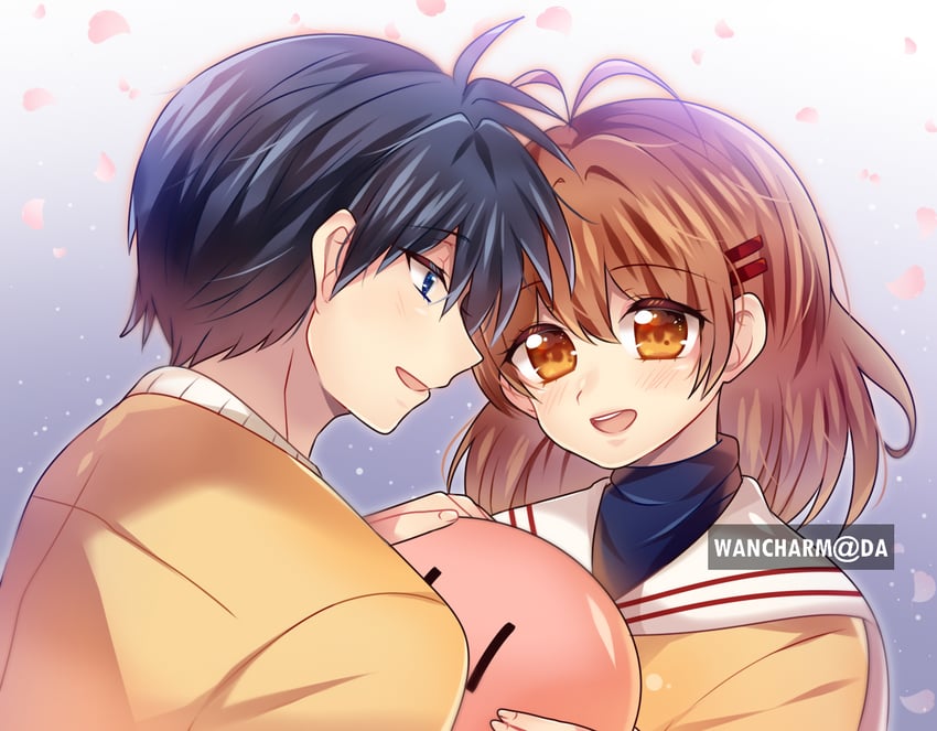 furukawa nagisa and okazaki tomoya (clannad) drawn by yuyu_(yuyupurinn)