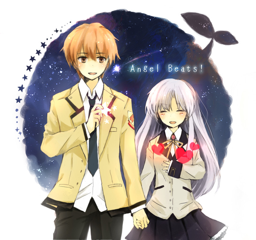 tachibana kanade and otonashi yuzuru (angel beats!) drawn by mukimuki_mayuge