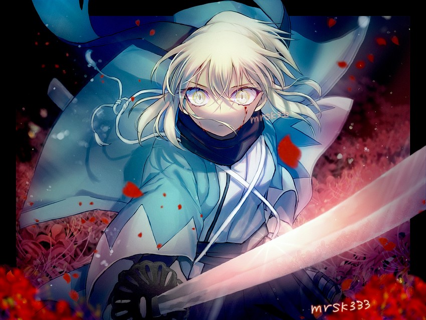 okita souji (fate and 2 more) drawn by murasaki_yuna