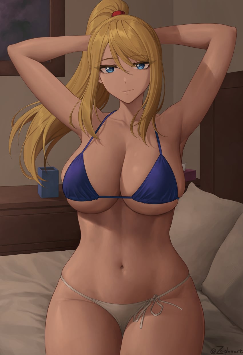 samus aran (metroid) drawn by zaphn