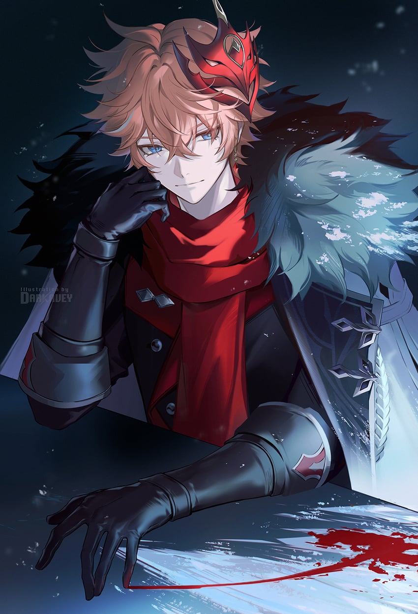tartaglia (genshin impact) drawn by darkavey