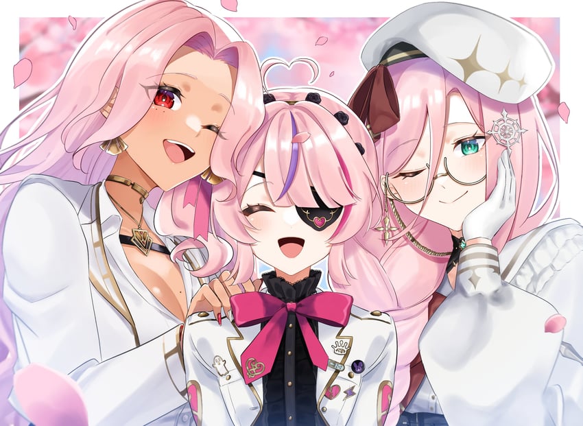 maria marionette, scarle yonaguni, and aia amare (nijisanji and 1 more) drawn by yukino_0306