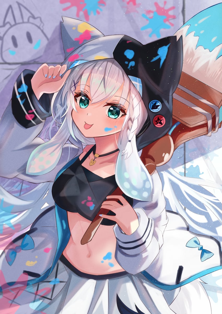 shirakami fubuki and sukonbu (hololive and 1 more) drawn by soma443