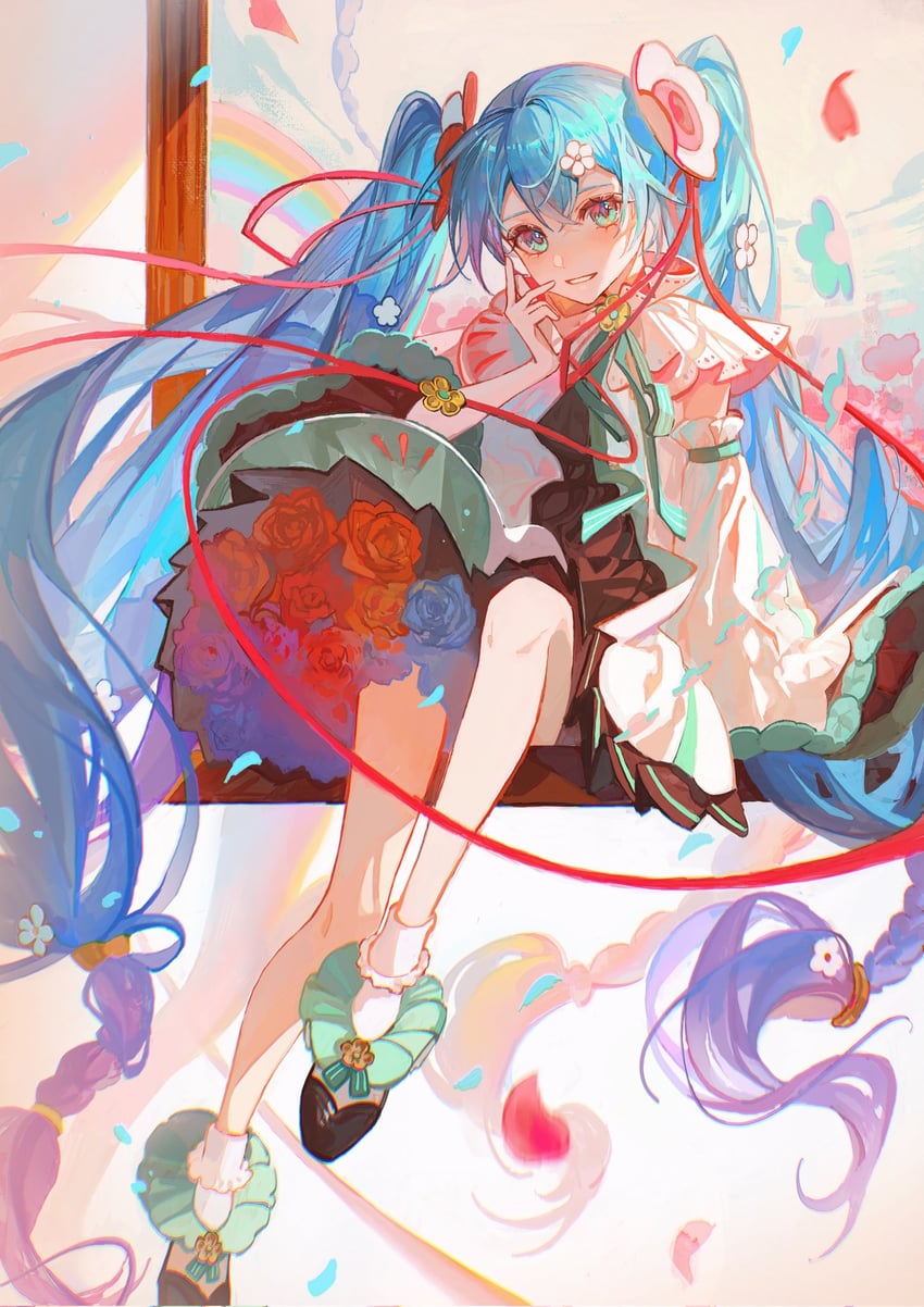 hatsune miku and magical mirai miku (vocaloid and 1 more) drawn by blinklikeer