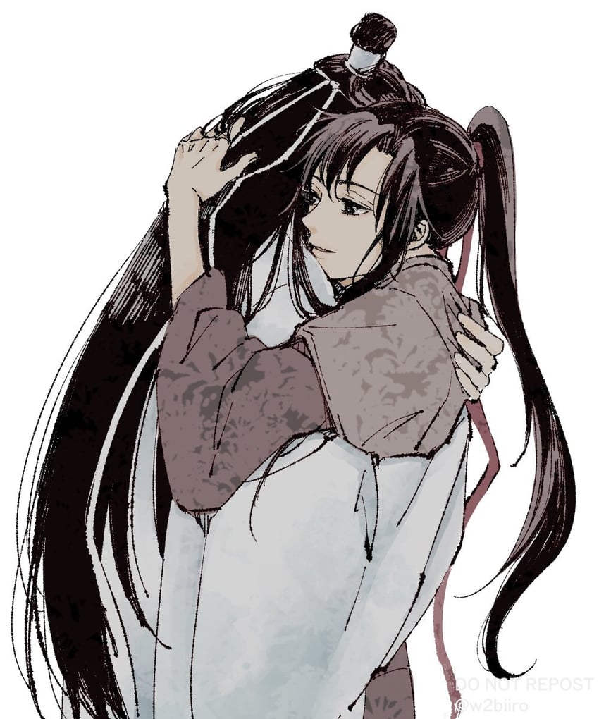 wei wuxian and lan wangji (modao zushi) drawn by w2biiro