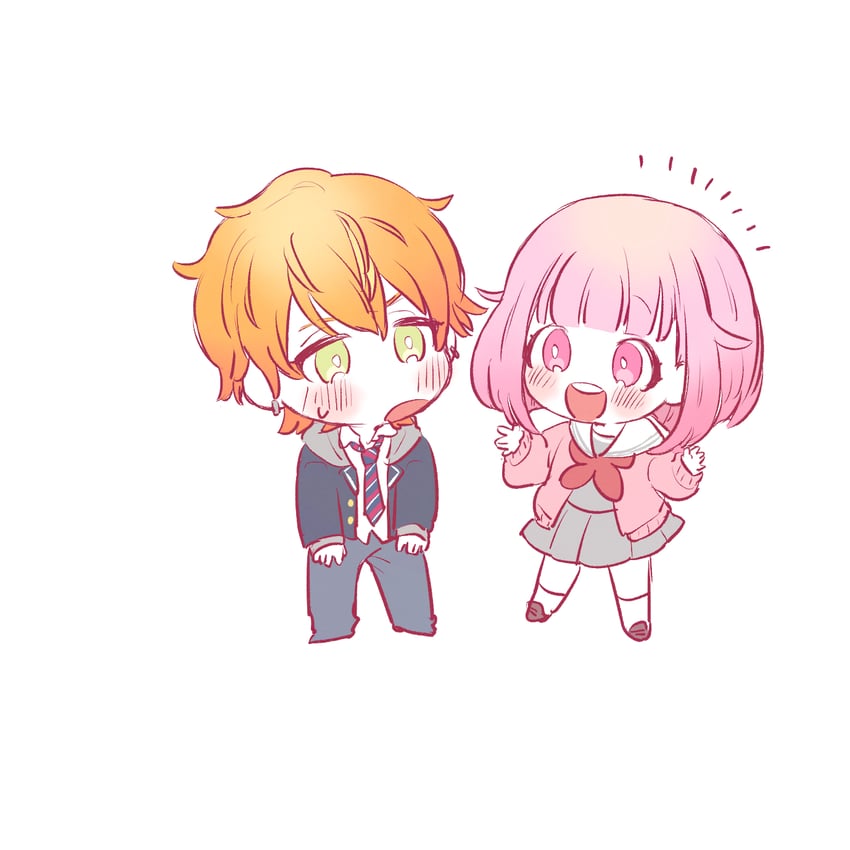 ootori emu and shinonome akito (project sekai) drawn by poppu_usagi
