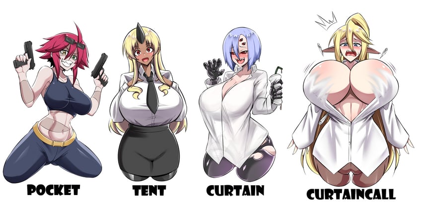 rachnera arachnera, centorea shianus, tionishia, and zombina (monster musume no iru nichijou) drawn by virusotaku