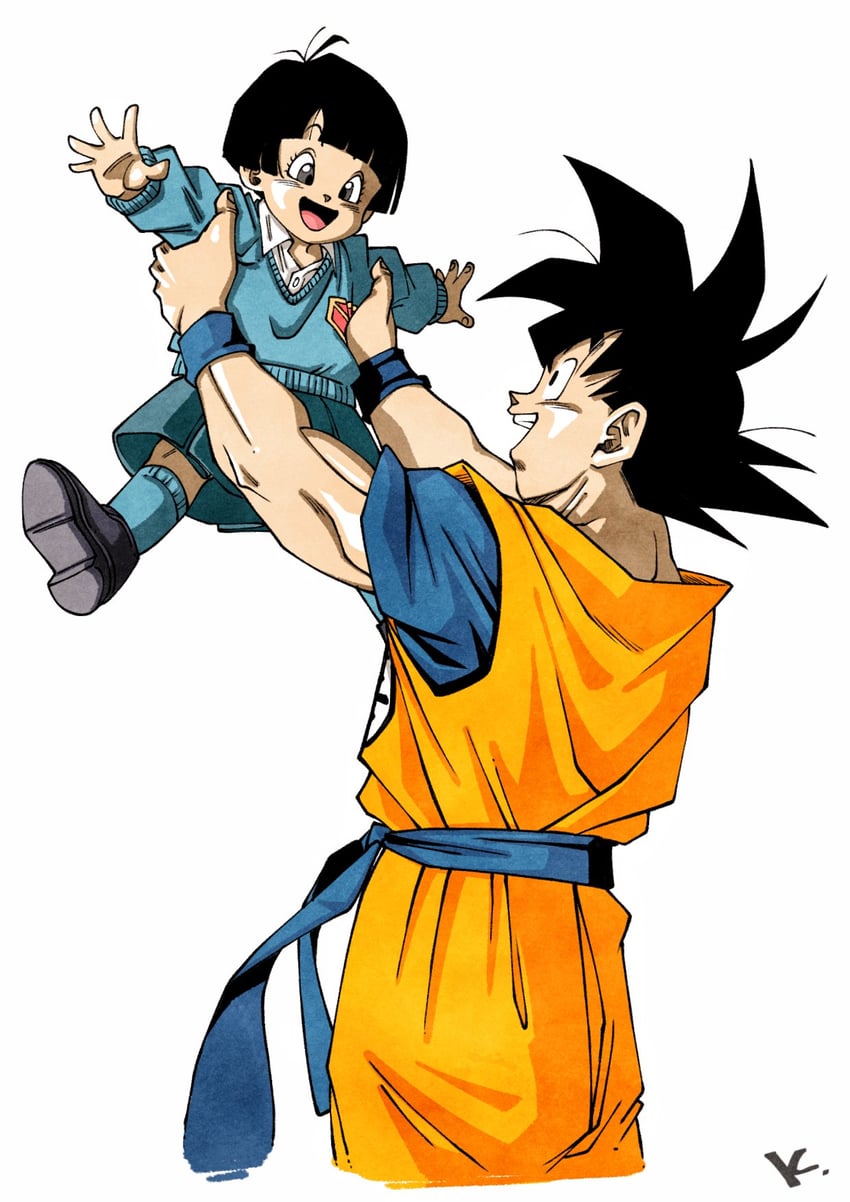 son goku and pan (dragon ball and 1 more) drawn by kakeru_(dbskakeru)