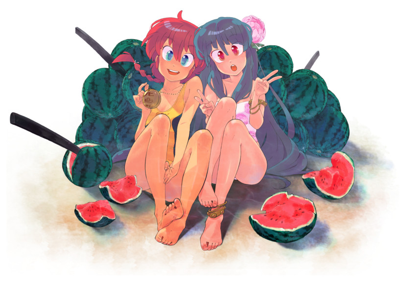ranma-chan and shampoo (ranma 1/2) drawn by apple-boy