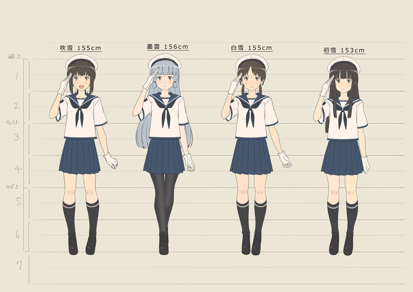 fubuki, murakumo, hatsuyuki, and shirayuki (kantai collection) drawn by key_kun