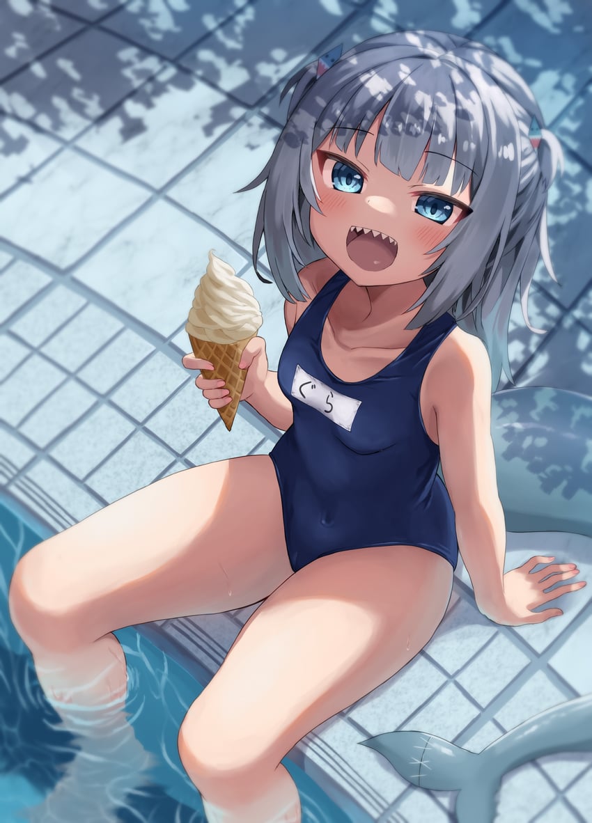 gawr gura (hololive and 1 more) drawn by kajitsu_no_hito