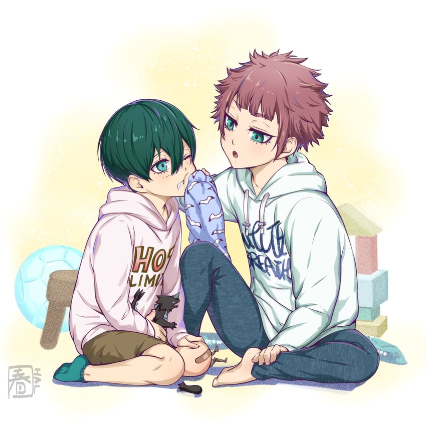 itoshi rin and itoshi sae (blue lock) drawn by halu-ca
