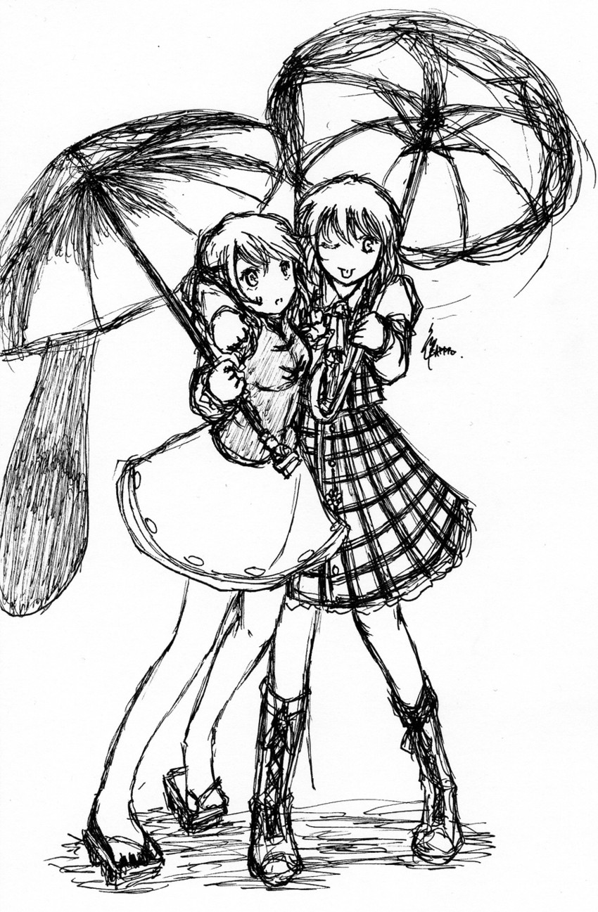 kazami yuuka and tatara kogasa (touhou) drawn by leafprojector