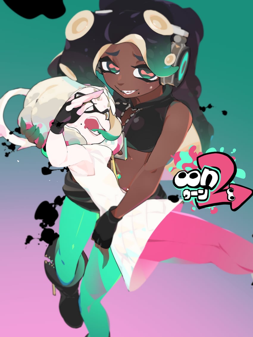 marina and pearl (splatoon and 1 more) drawn by idkuroi