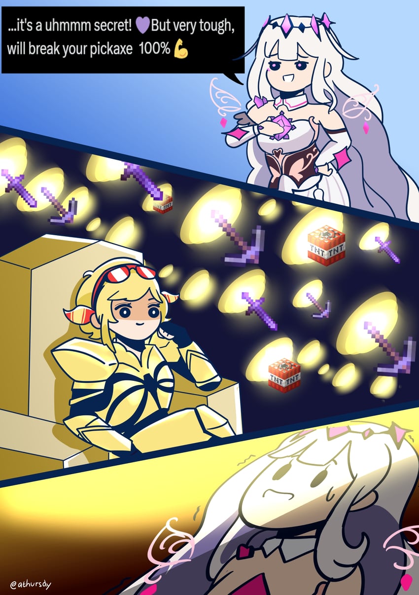 gilgamesh, koseki bijou, and kaela kovalskia (fate and 5 more) drawn by thursdy