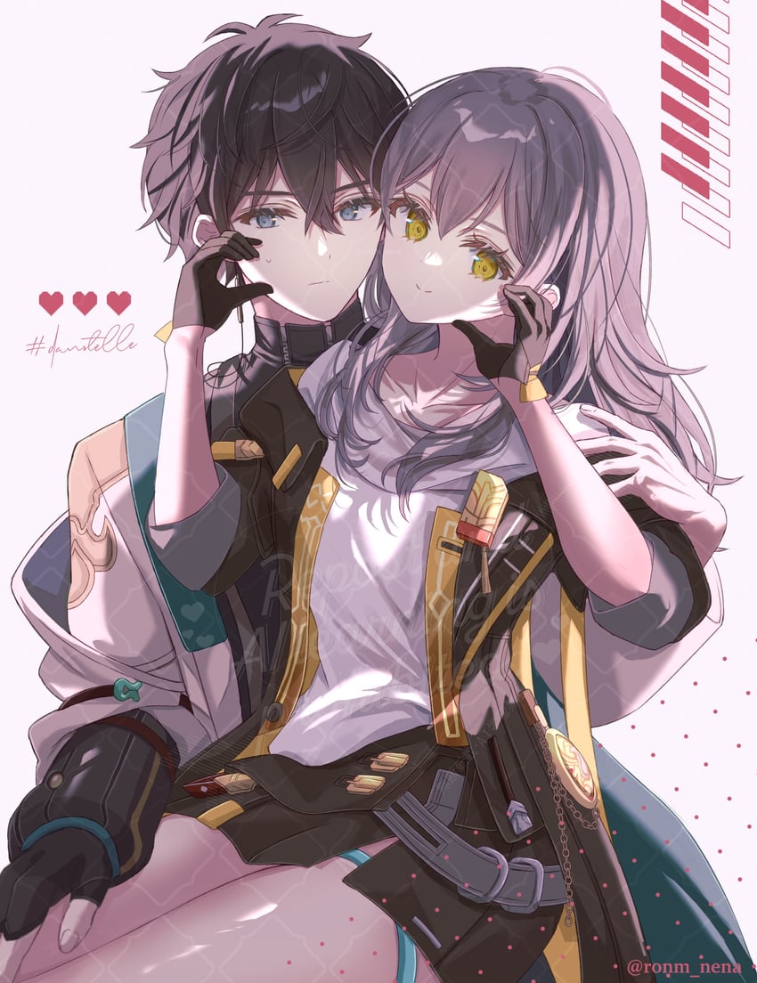 trailblazer, stelle, and dan heng (honkai and 1 more) drawn by yuma_(mron_322)
