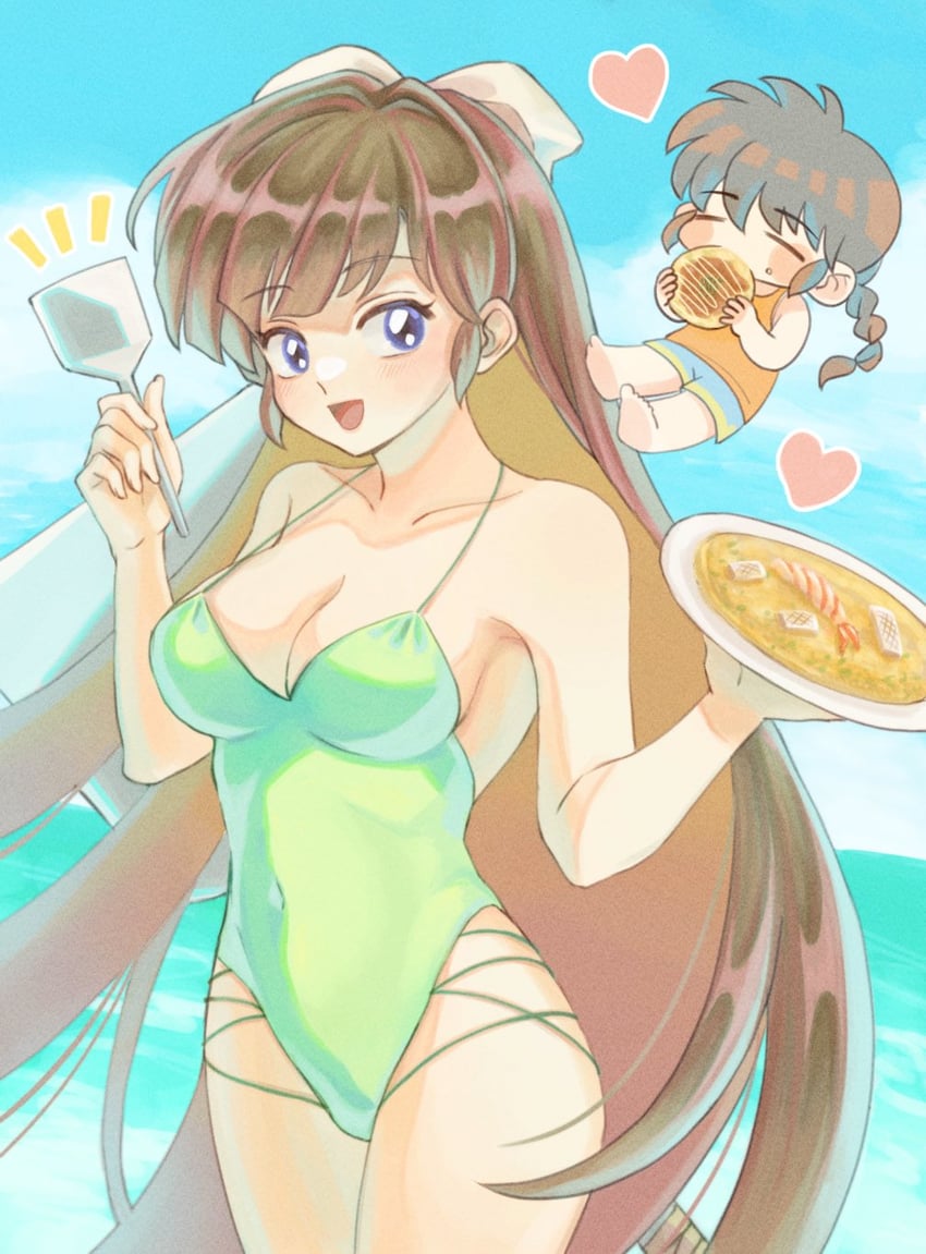 saotome ranma and kuonji ukyou (ranma 1/2) drawn by tsukuminmi