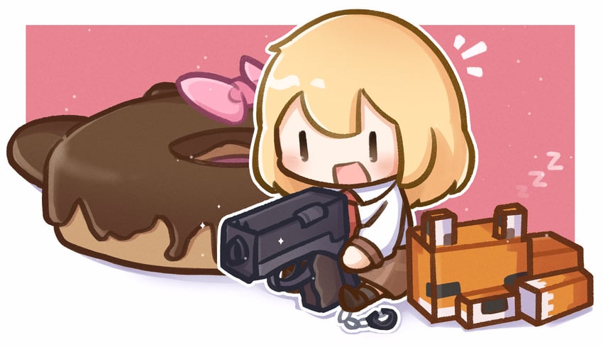 watson amelia, smol ame, and fox (hololive and 2 more) drawn by moon_ldl
