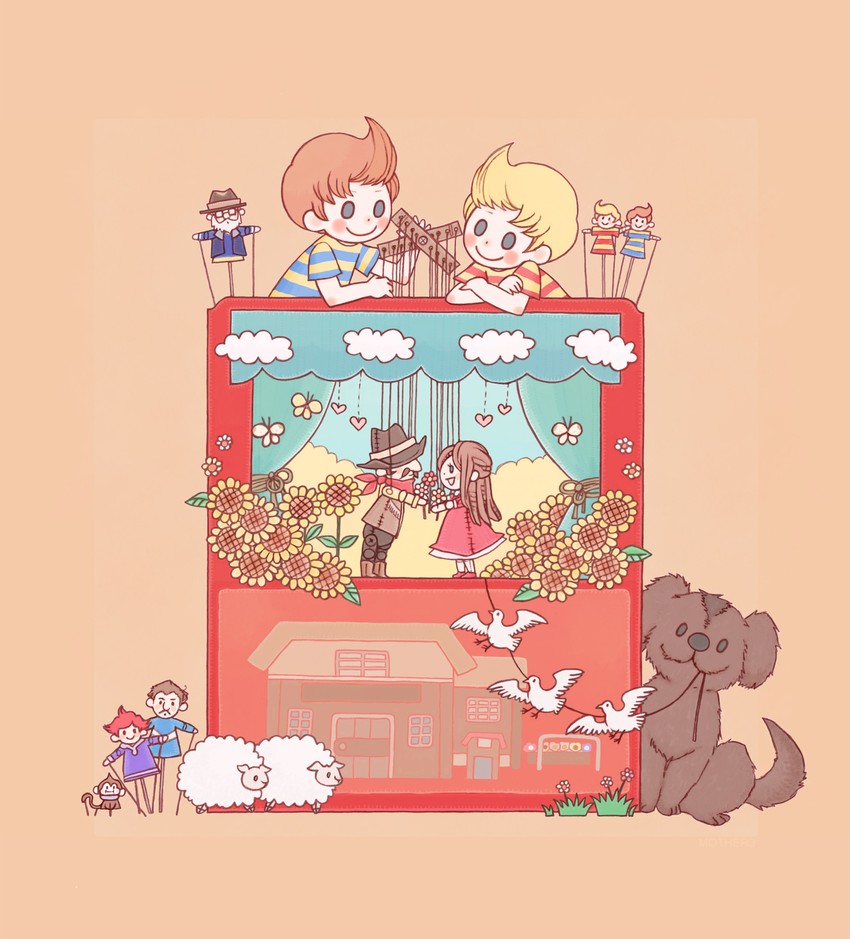 lucas, kumatora, claus, boney, duster, and 4 more (mother and 1 more) drawn by sasa_(toriiro)
