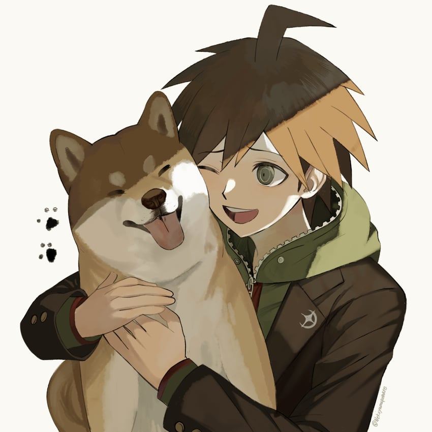 naegi makoto (danganronpa and 1 more) drawn by hareruya_(smomo2227)