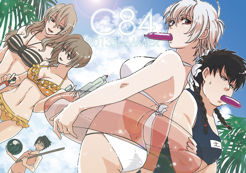 sakata gintoki, okita sougo, hijikata toushirou, kondou isao, shimura tae, and 4 more (gintama) drawn by violetcoral