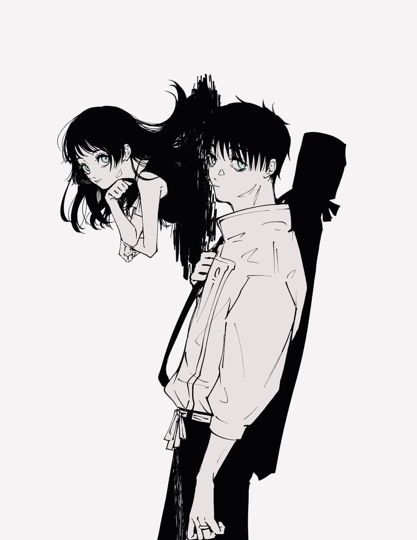 okkotsu yuuta and orimoto rika (jujutsu kaisen) drawn by gyunyu_gokugoku