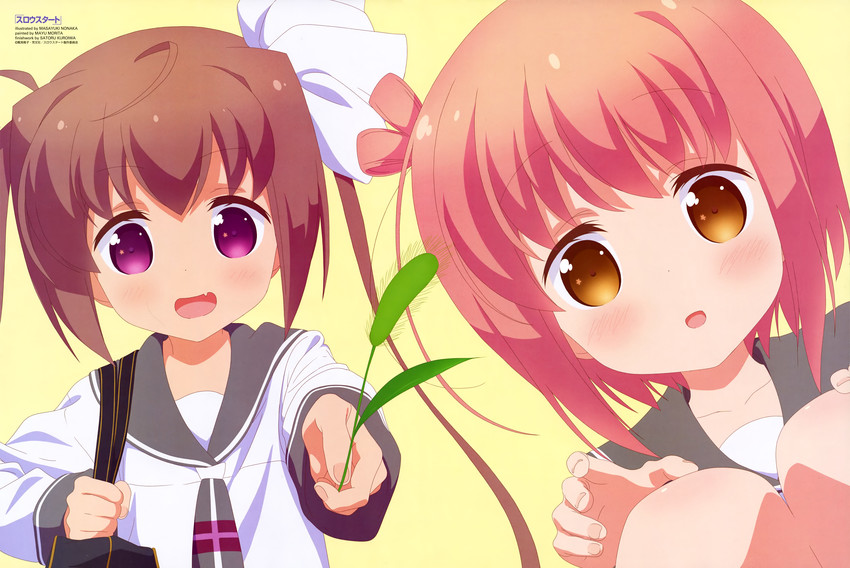momochi tamate and ichinose hana (slow start) drawn by kuroiwa_satoru, morita_mayu_(colorist), and nonaka_masayuki