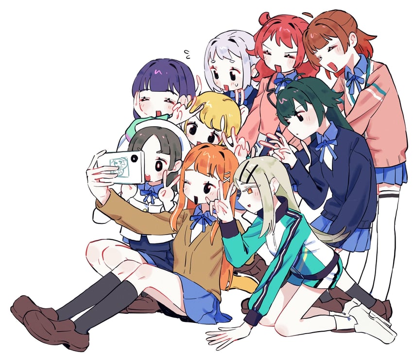 shinosawa hiro, fujita kotone, hanami ume, hanami saki, tsukimura temari, and 4 more (idolmaster and 1 more) drawn by warokeru