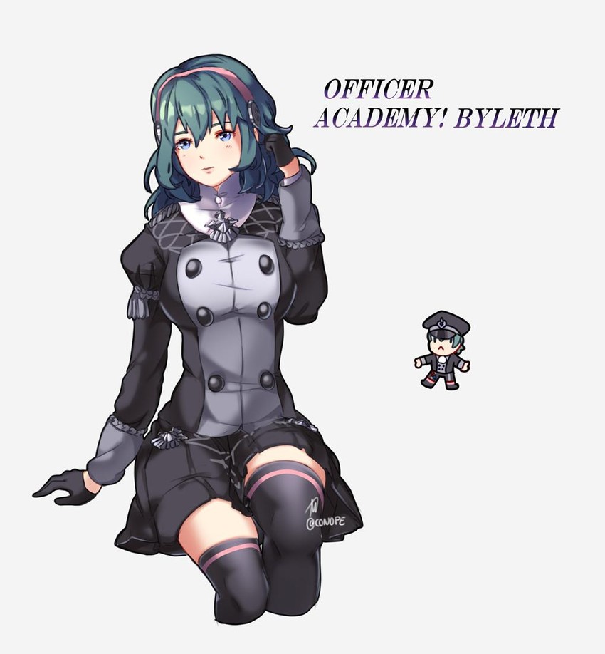 female byleth and male byleth (fire emblem and 1 more) drawn by conope