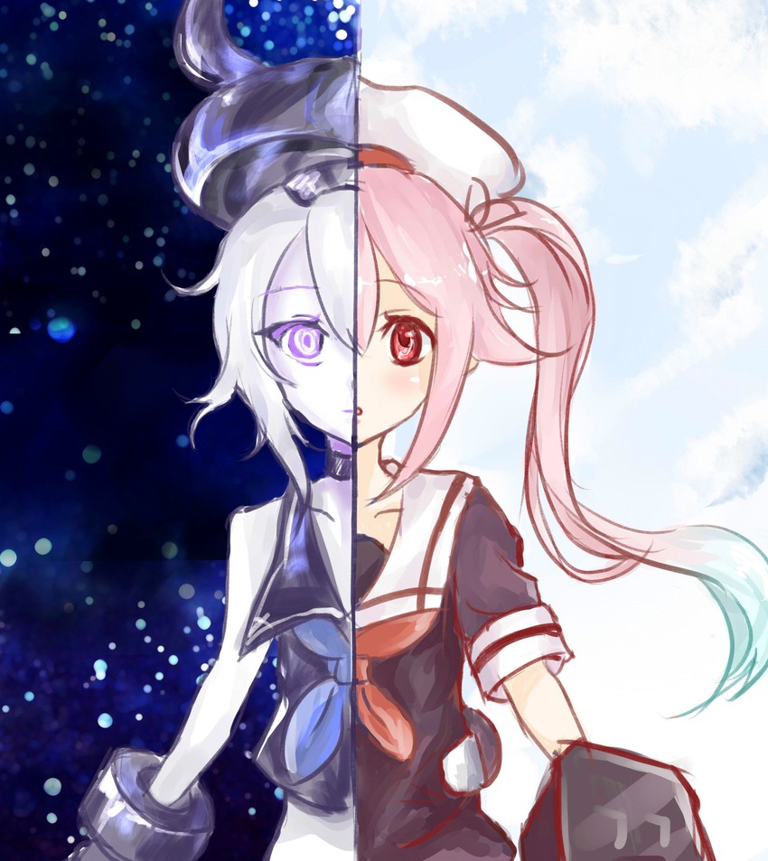 harusame and destroyer princess (kantai collection) drawn by scarlet_dango