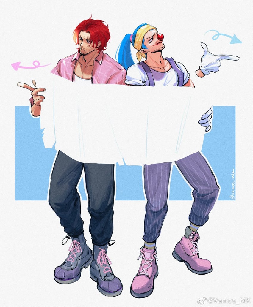 shanks and buggy the clown (one piece) drawn by vamos_mk
