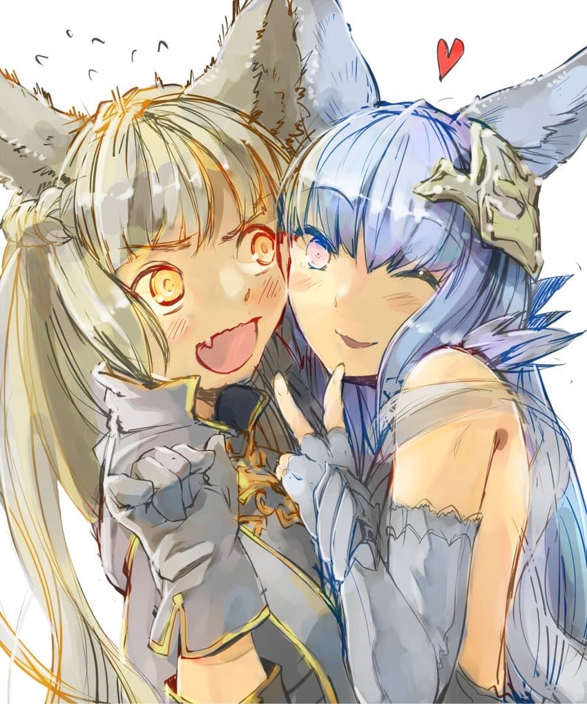 korwa and yuisis (granblue fantasy) drawn by taker_(flamestorm)