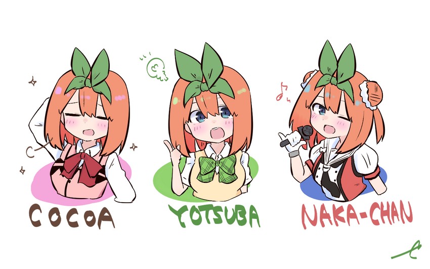 naka, nakano yotsuba, hoto cocoa, and sakura ayane (kantai collection and 2 more) drawn by kujou_karasuma