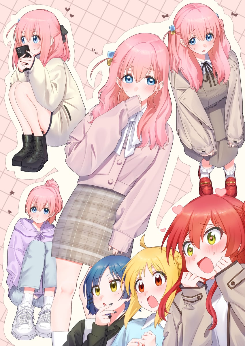 gotoh hitori, kita ikuyo, ijichi nijika, and yamada ryo (bocchi the rock!) drawn by tamayume