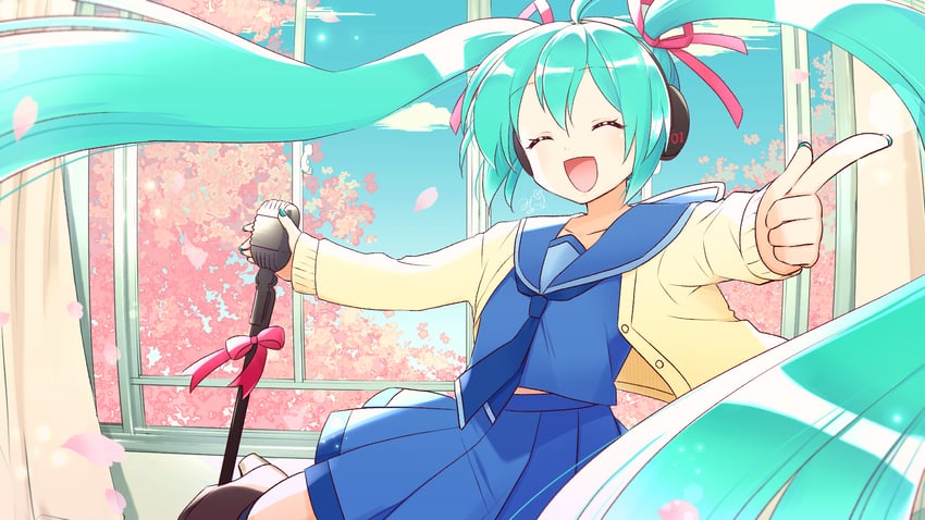 hatsune miku (vocaloid) drawn by mikona_honey
