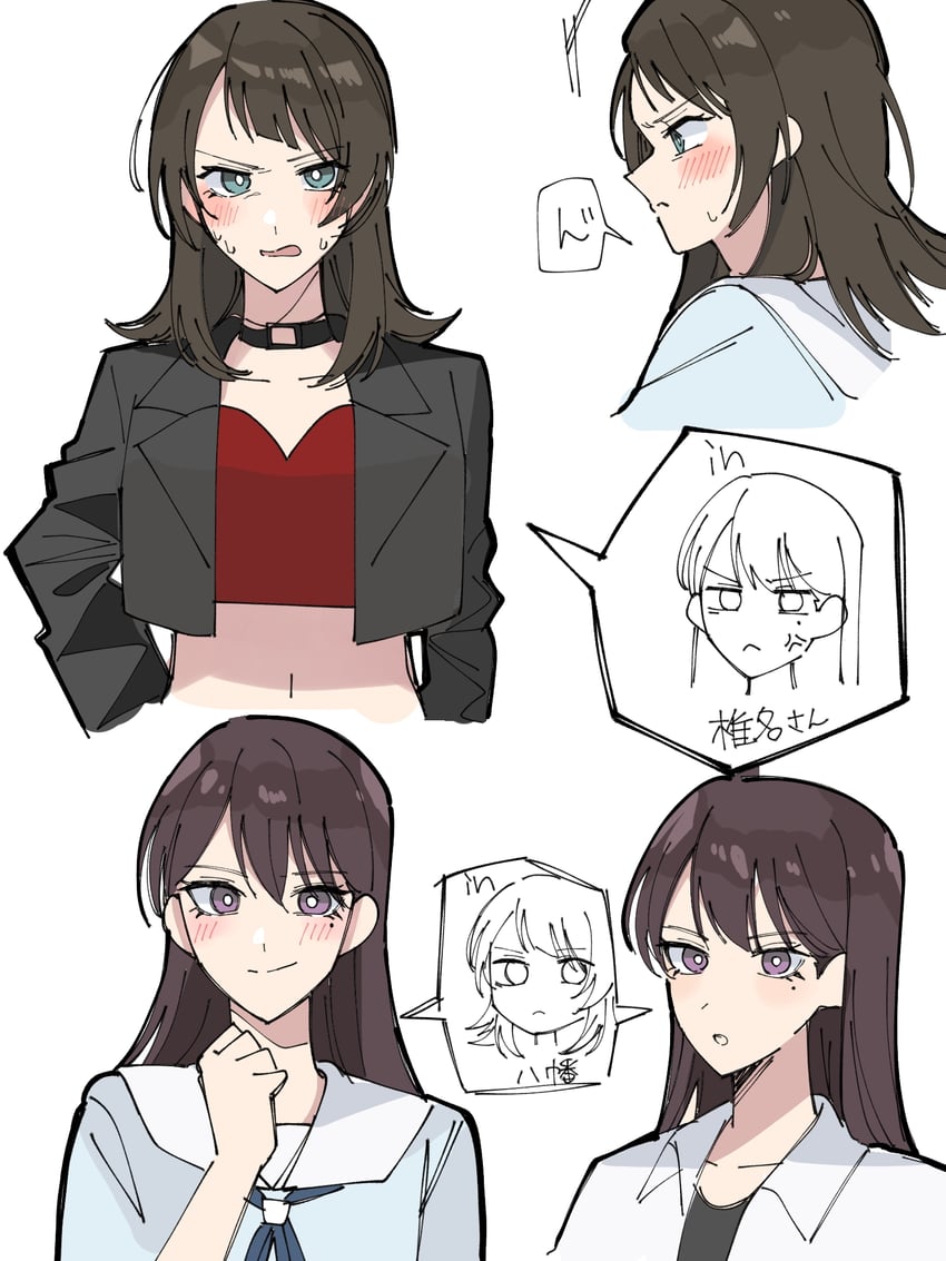 shiina taki and yahata umiri (bang dream! and 1 more) drawn by nanami_(nunnun_0410)